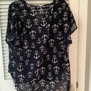 Like new - super cute sheer anchor blouse.